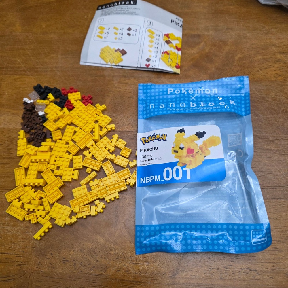 Pokemon Nanoblock Pikachu Building Block Set NBPM 001 130‎ Pieces Kawada